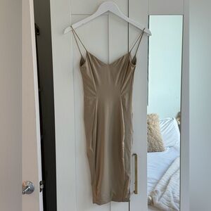 Elegant Beige Slip Dress